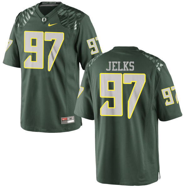 Men #97 Jalen Jelks Oregon Ducks College Football Jerseys-Green